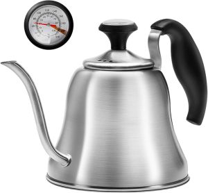 Tea Kettle with for Stove Top Gooseneck Kettle Pour Over Coffee Kettle Tea Pot Stovetop Teapot Hot Water Heater Boiler for Camping Home & Kitchen Matte Black - 0.8 Liter/28oz