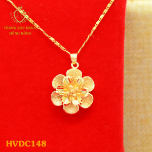 Dây Chuyền Nữ Vòng Cổ Nữ Mặt Bông Hoa Đẹp Titan Xi Mạ Vàng Thật 10k 18k 24k Cao Cấp (Không Bị Đen) - Trang Sức Hava Hong Kong Phong Cách Thời Trang