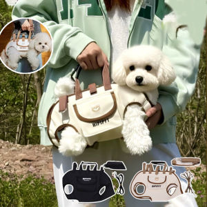 Portable Adjustable Crossbody Pet Carrier Bag Travel Breathable Double Shoulder Strap Dog Outing Bag