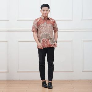 Batik Maharani - Atasan Batik Wanita Blus Batik Puffy Shoulders Model Peplum Payung Blus Maharani Baju Batik Kerja Modern