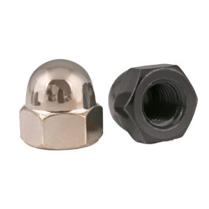 Nickel Plated Black Carbon Steel Acorn Cap Nut M3 M4 M5 M6 M8 M10 M12 Hex Nuts Decorative Dome Head Cover Semicircle Acorn Nut