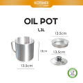 Saringan Minyak Stainless Oil Pot Asta Filter Halus Tanpa tatakan. 