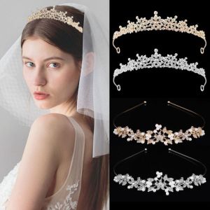 NOVELLEO 2pcs คลิปหู มงกุฎคริสตัลดอกไม้ ระยิบระยับ หมวกเจ้าสาว จิวเวลรี่งานแต่งงาน สง่างาม หรูหรา มงกุฎราชินีประดับเพชร สำหรับผู้หญิงและเด็กผู้หญิง