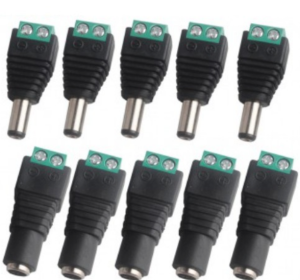 5pcs Male + 5 pcs Female DC Power Plug Jack Adapter Connectors For CCTV