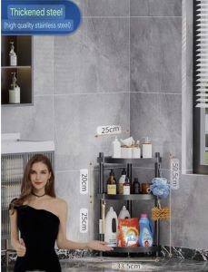 Corner Toilet Rack Washroom Shampoo Rack Kitchen Rack Stainless Steel Rustproof 100% Solid Material Durable Guranteeded Confirm Stable