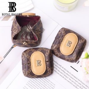 Royal Bagger Dompet Koin Mini Wanita – Dari Kanvas Lapis Signature & Kulit Sapi Samak Nabati Tas Koin Kasual untuk Penggunaan Sehari-hari 6603