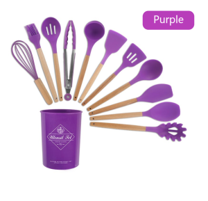 12 Pcs Kitchen & Dining Silicone Utensile Set Cooking Tools. 12 Set Memasak Barang Dapur Premium 12件厨房和餐厅硅胶餐具套装烹饪工具。 12套高级厨房用品烹饪套件
