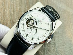 ĐỒNG HỒ NAM CHÍNH HÃNG Orient RA-AR0004S10B Automatic Open Heart Small Second White Dial Sapphire Black Leather