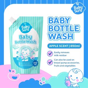 BABY SURE BABY BOTTLE WASH EASY RINSE SAFE FOR BABY BOTTLES & TOYS APPLE SCENT 850ML