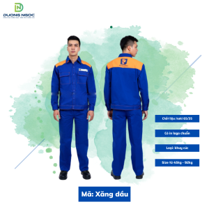 Quần Áo Xăng Dầu Đồng Phục Bảo Hộ Lao Động Dầu Khí Tiêu Chuẩn Vải Kaki Chống Nóng Thấm Hút Mồ Hôi XD01
