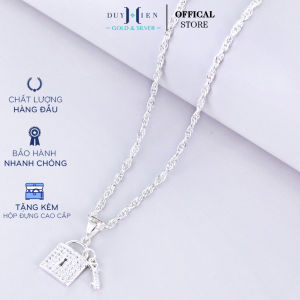 Dây Chuyền Bạc Nữ Nguyên Chất S990 Cùng Mặt Dây Chuyền Bạc S925 Hình Chìa Khóa Key Lock - Vàng Bạc Duy Hiển