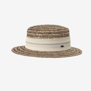 Sweet Boho Flat Top Straw Hat Wide Brim Visor Weave Hat Hollow Out Korean Style Beach Hat Outdoor