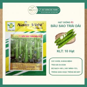[EcoSeeds] Hạt Giống Bầu Sao Trái Dài F1 Nam Việt - Cây Khỏe Trái Dài 50-55cm - Gói 10 Hạt