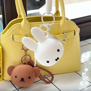 COMPILA Soft White Rabbit Coin Purse Portable Key Ring Keychian Earphone Bag Pocket Bag Waterproof Brown Bear Storage Bag Women