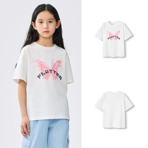 Balabala ngắn tay cho bé gái áo thun nền màu trắng lớp mùa hè 2025