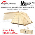 Naturehike ANGO 4 Person Automatic Pole Camping Tent with Front Back Side Awning Canopy Snow Rain Skirt Auto Pop up Camp Waterproof Windproof Family Outdoor Portable Foldable Folding Tent Nature Hike. 
