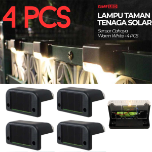 COD 4 PCS Lampu Hias Taman Tangga Jalan Atap Tenaga Surya Panel Solar Sensor Cahaya IP44 Warm White