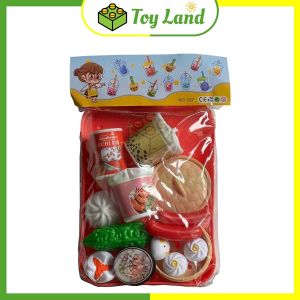 Đồ Chơi Khay Thức Ăn 10-13 Món Cho Bé Nấu Ăn Bán Hàng Trà Sữa Bánh Mì Há Cảo Xúc Xích Giúp Sáng Tạo