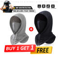 Ice Silk Full Face Mask 2PCS with UV Protection and Cooling Comfort - Black & Black-Dark Grey. 