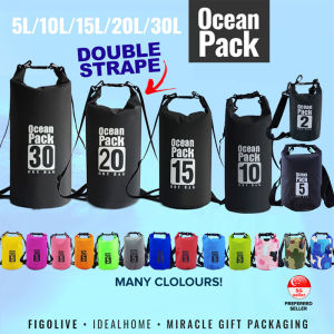 [SG Ready Stocks] 10L /15L 20L/30L Ocean Pack Dry Bag Travel Fishing Holiday Usage Multipurpose Usage