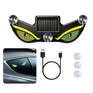 MUSCLEX Suction Cup Solar Powered Car Neon Light Dynamic Display Vibration Lights on Cool EYE Ambient Lights Gifts Wireless Smart LED Lights