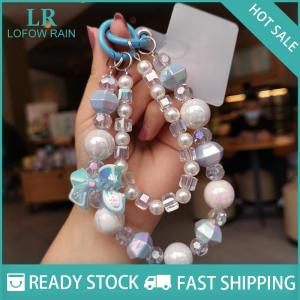 LF Wholesale✨Flash Sale ✨ Điện thoại di động dây buộc phong cách ngắn dây đeo cổ tay Bow Knot Handmade Đính cườm Vòng đeo tay mặt dây chuyền dây chống mất rộng dây đeo cổ tay