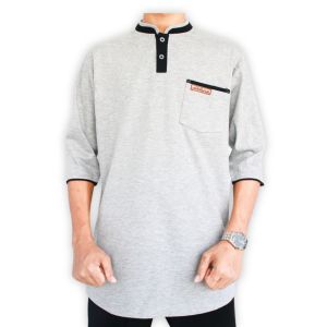 Baju Kaos muslim pria | Kurta Pakistan AZLINA | Kaos kurta kurta pakistan kaos muslim | Kaos Koko Pakistan 3/4 /KURTA bahan kaos cotton LENGAN 3/4 M-L-XL-XXL