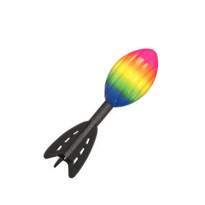 1PC 29cm Rainbow Foam Spiral Rocket Football Hand Throwing Toy Outdoor Long Distance Darts Toy Integrative Fun Throwing Game