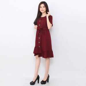 Eve Maternity Casual Button Dress Baju Hamil Menyusui Kekinian FDM146