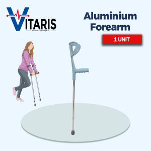 Aluminium Elbow & Underarm Crutch Height Adjustable – Medical Walking Aid Tongkat Walker Cane
