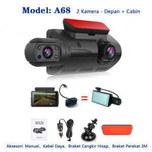 Acroder Dashcam Mobil 1080P WiFi Dual Lens Night Vision 3-inch Ips Screen G-sensor 170 ° Loop Recording