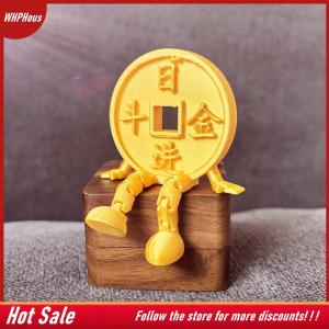 【COD】🔥🔥🔥 Creative Ancient Coin Statue Auspicious Ornaments Blessing Wealth Attracting Ornaments Home Desktop Decoration