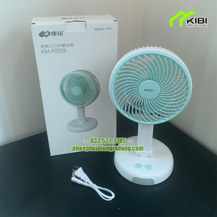 Quạt sạc điện, quạt tích điện gấp gọn KM-F0526 nhỏ gọn, đa năng | Lazada.vn