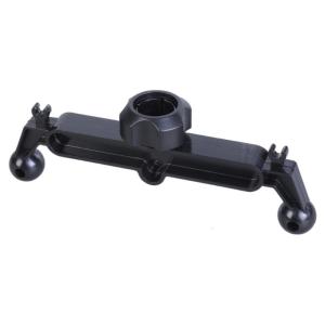 อะแดปเตอร์ตัวแยกบอลล์เมาต์พลาสติกคอนเนคเตอร์ต่อขยายหัวลูกบอลคู่ขนาด17มม. สำหรับที่วางแดชบอร์ดที่จับโทรศัพท์มือถือรถยนต์