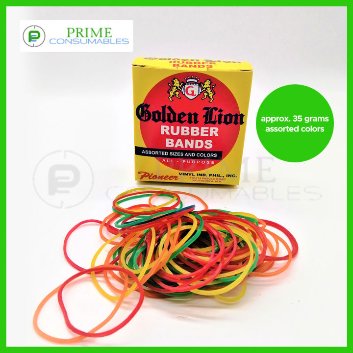 35grams (approx) Golden Lion Brand Assorted Colors 1box Rubber Bands  Elastic Bands