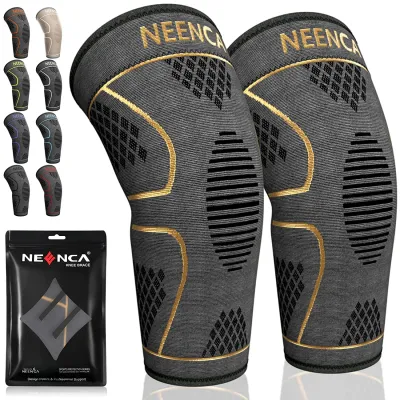 NEENCA 2 Gói Nẹp Đầu Gối Tay Áo Nén Đầu Gối Hỗ Trợ Giảm Đau Đầu Gối Chạy Bộ Tập Thể Dục Đi Bộ Đường Dài Viêm Khớp ACL PCL Giảm Đau Khớp Rách Sụn Chêm Phục Hồi Chấn Thương Thể Thao
