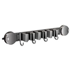 BESTOUR Buckle Clamp Suction Cup Mop Rack Aluminum Material Fixed Hook Broom Storage Hanger Artifact Fixed Wall Hanging Removable Hook Bathroom Storage