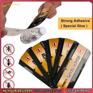Winnereco 100Pcs Cockroach Traps Sticky Baited Cockroach Traps Strong Adhesive Roach Killer Pet Safe for Restaurant Factory
