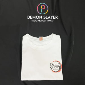 Demon Slayer Kimetsu no Yaiba Logo Japanese Manga Anime T-shirt T Shirt Baju (Optional Custom Text)