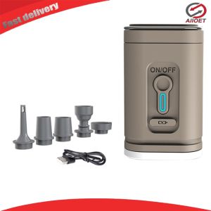 【Alloet】 Lightweight Electric Air Pump 1200mAh 100LM Brightness 4000Pa for Air Boat and Swimming Ring Perfect for Outdoor Activities