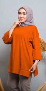 Kaos Oversize Kekinian Keysila Blus Katun Combed 24s S M L XL XXL 3XL Blouse Polos Wanita Ootd Hijab