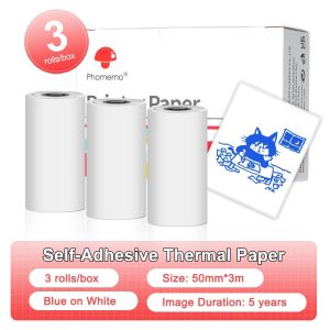 Phomemo 50mm Colorful Label Sticker For T02 M02 M03 M04S M04AS Thermal Printer(3 Rolls)