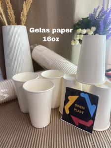 GELAS PAPER 16oz STARINDO/PAPER CUP/GELAS KERTAS KOPI UKURAN 16 OZ POLOS ISI 50 PCS TERMURAH DAN BERKUALITAS