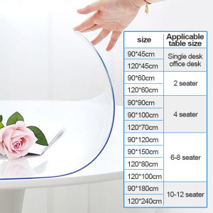 8MM! Extra Thick Non-toxic Plastic Table Cover PVC Table Cover Transparent PVC Table Mat Heat Oil-resistant Waterproof Tablecloth 4-12 Seater