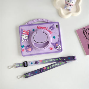 Cho Honor Pad X7 8.7 inch 2025 trẻ em máy tính bảng dễ thương kuromi tay cầm Silicone 360 ° vỏ Giá xoay Bìa rãnh để bút