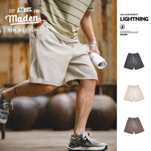 MADEN brand Men Youth 2024 Summer New American Heavyweight Bead Air Layer Shorts Beach Vacation Knitted Embroidery Sports Quarterback Pants
