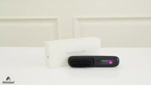 Hair Straightener Brush2026 New Portable Straightener Brushs for Travel Fast Heating CordlessHair Straightening Brush with LCD Temperature Display (Black)