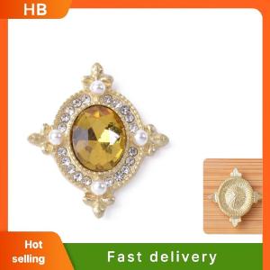 HB 21x24mm Metal Flatback Rhinestone Buttons Shoes Clothing Ornaments Handmade DIY Jewelry Accessories