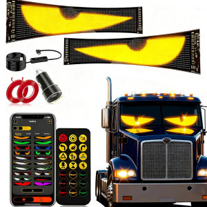 Devil Eyes Light 2PC for WindshieldAnimated Led Signs [Advanced Chip 100% Synced Dual Screen] 5V USB PoweredApp/Remote ControlWindshield Eyes Animated for Cars/Trucks/SUVs