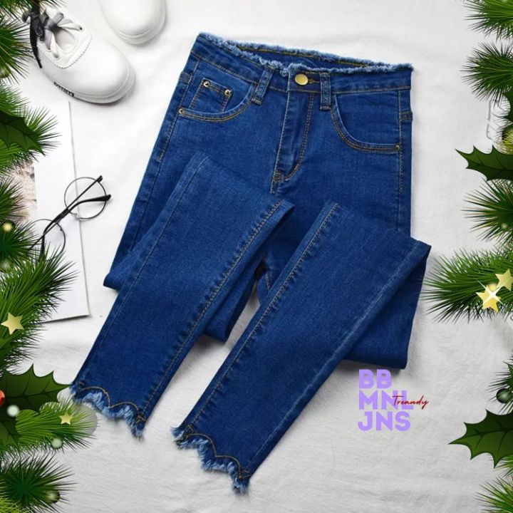 COD Big Skinny Jeans for women tattered jeans mom jeans preloved